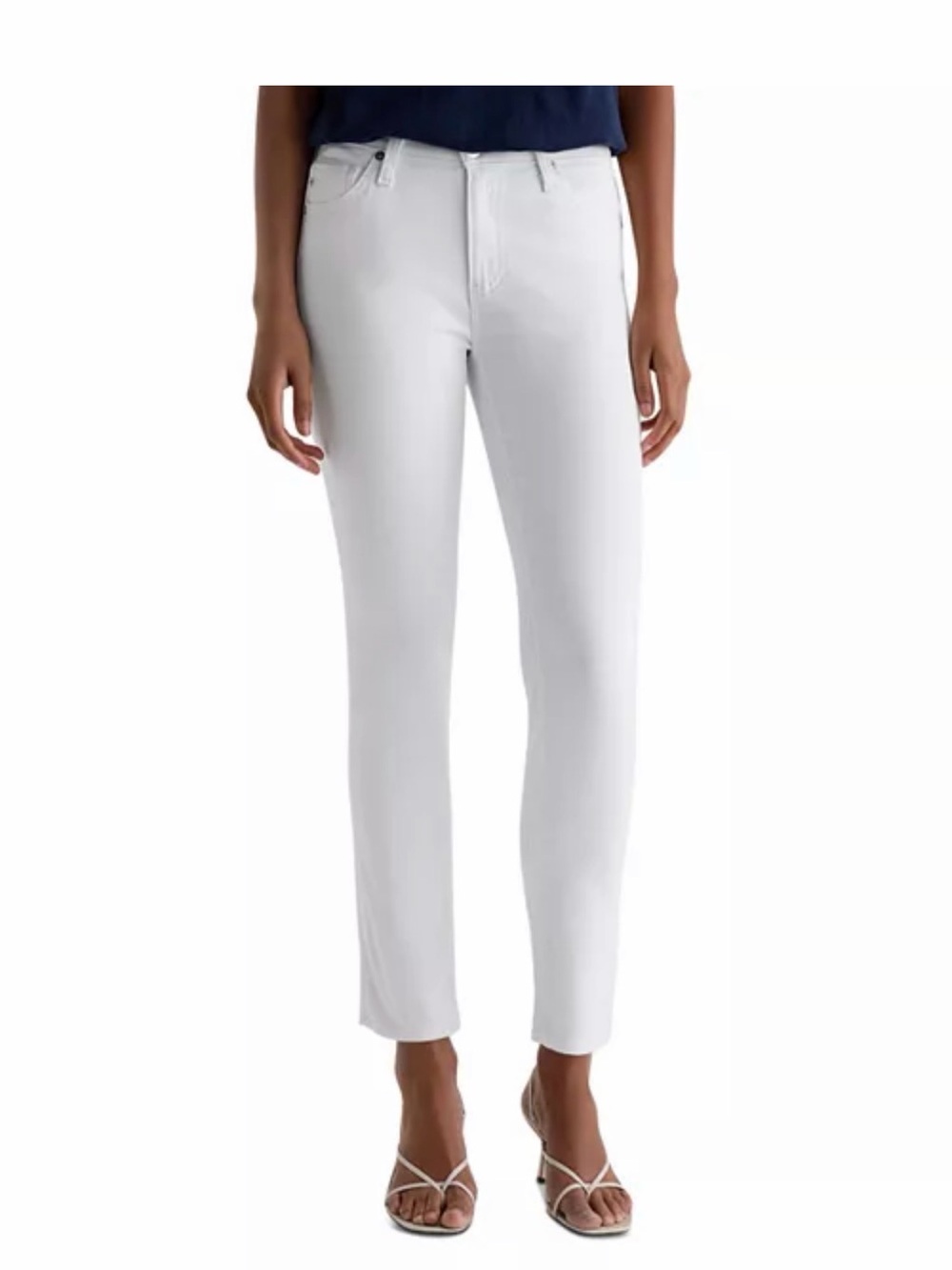 Ag Adriano Goldschmied White Straight Leg Jeans